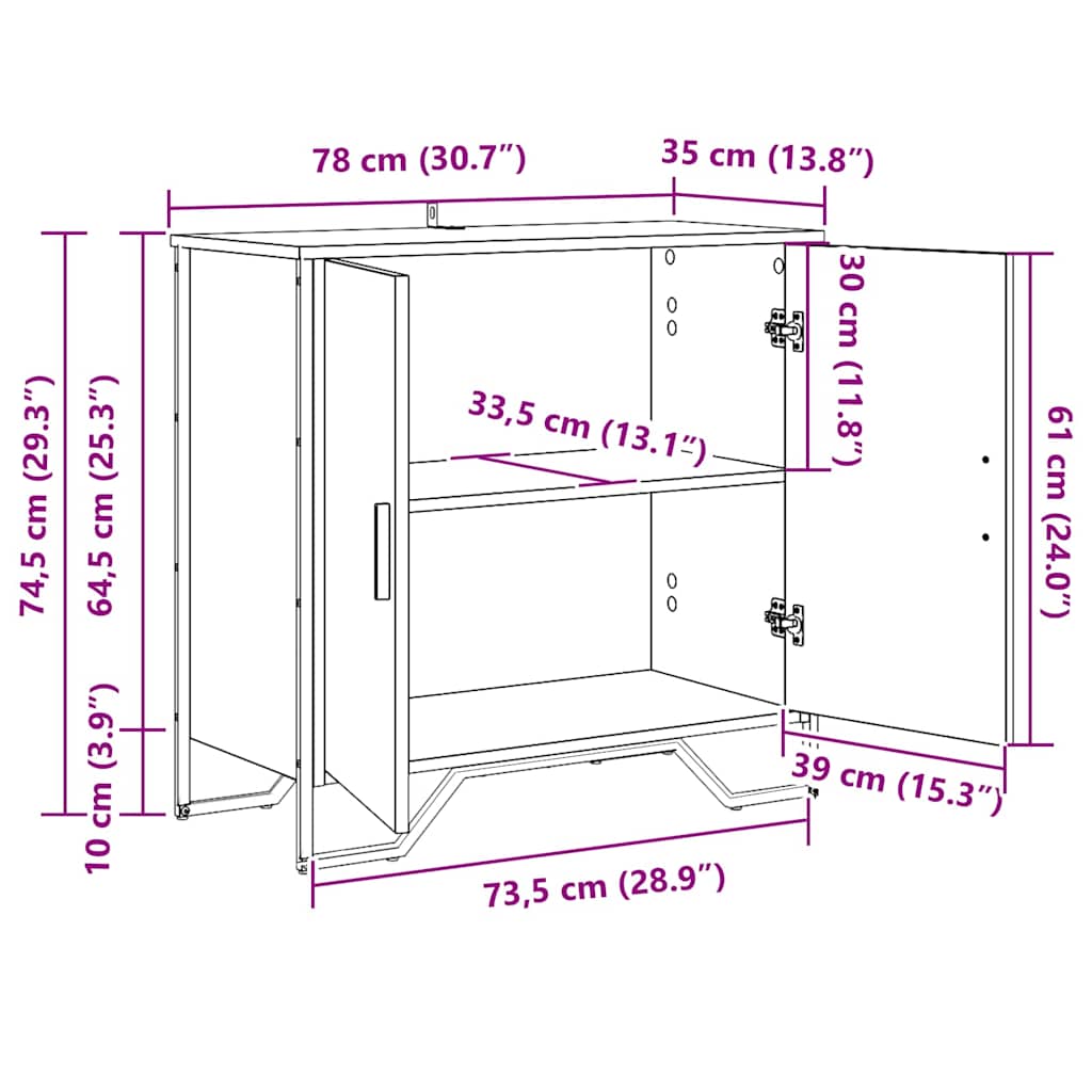 Kabalas Ruda 78 x 35.5 x 74.5 cm Apdirbta mediena