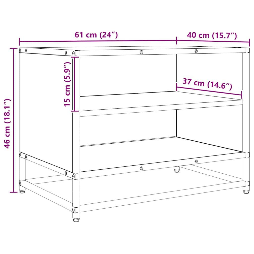 TV vienetai Juodas ąžuolas 61 x 40 x 46 cm Apdirbta mediena