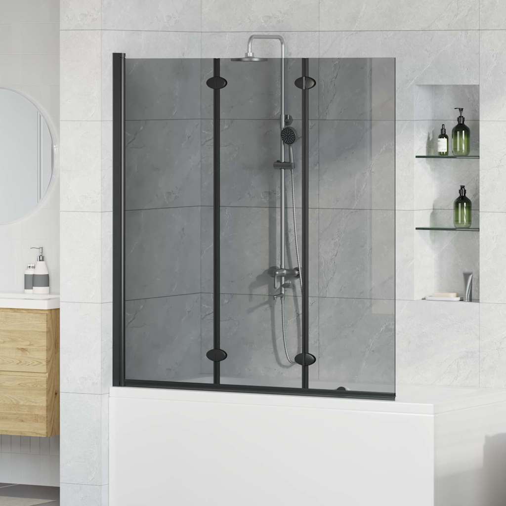 Dušo kabineto uždanga Juoda 130 x 138 cm ESG stiklas ir aliuminis