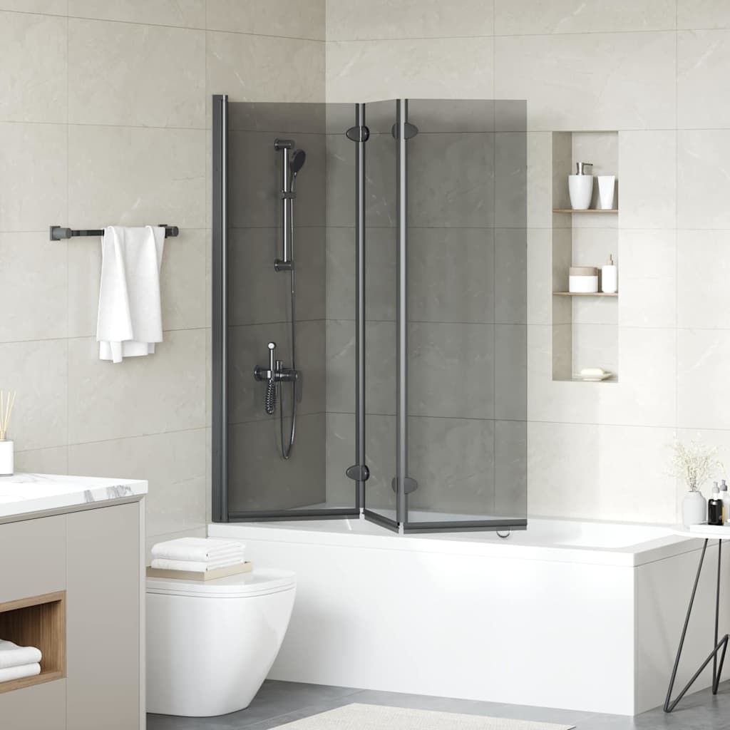 Dušo kabineto uždanga Juoda 130 x 138 cm ESG stiklas ir aliuminis