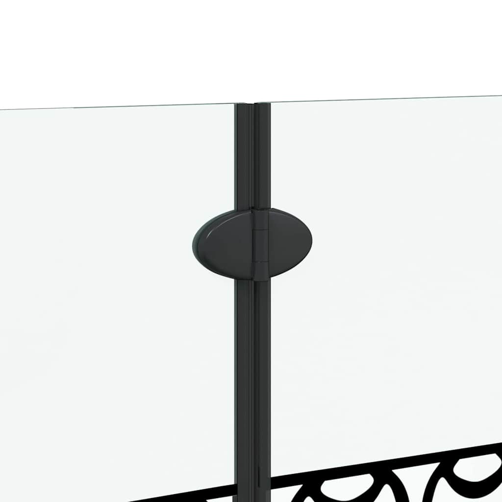 Dušo kabineto uždanga Juoda ir permatoma 130 x 130 cm
