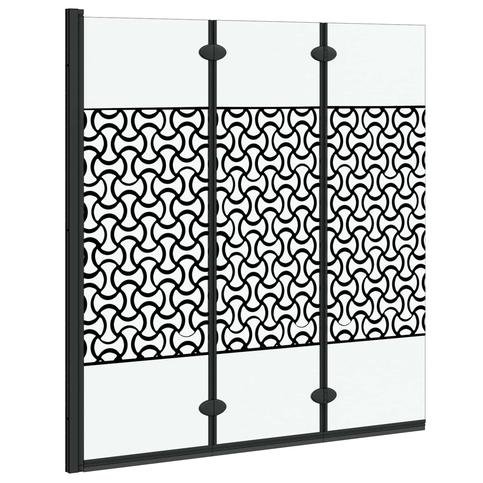 Dušo kabineto uždanga Juoda ir permatoma 130 x 130 cm
