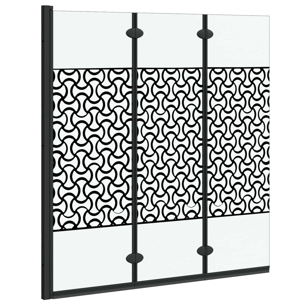 Dušo kabineto uždanga Juoda ir permatoma 130 x 130 cm