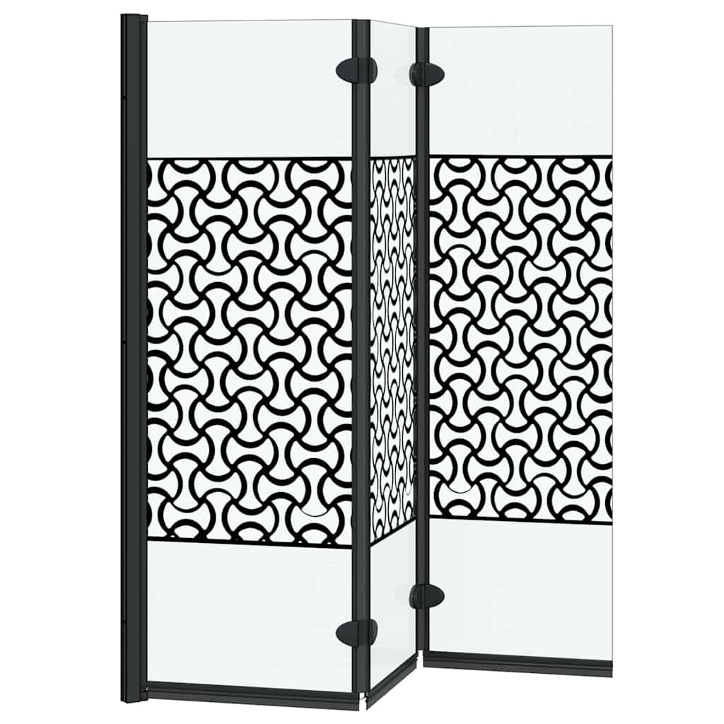 Dušo kabineto uždanga Juoda ir permatoma 130 x 130 cm