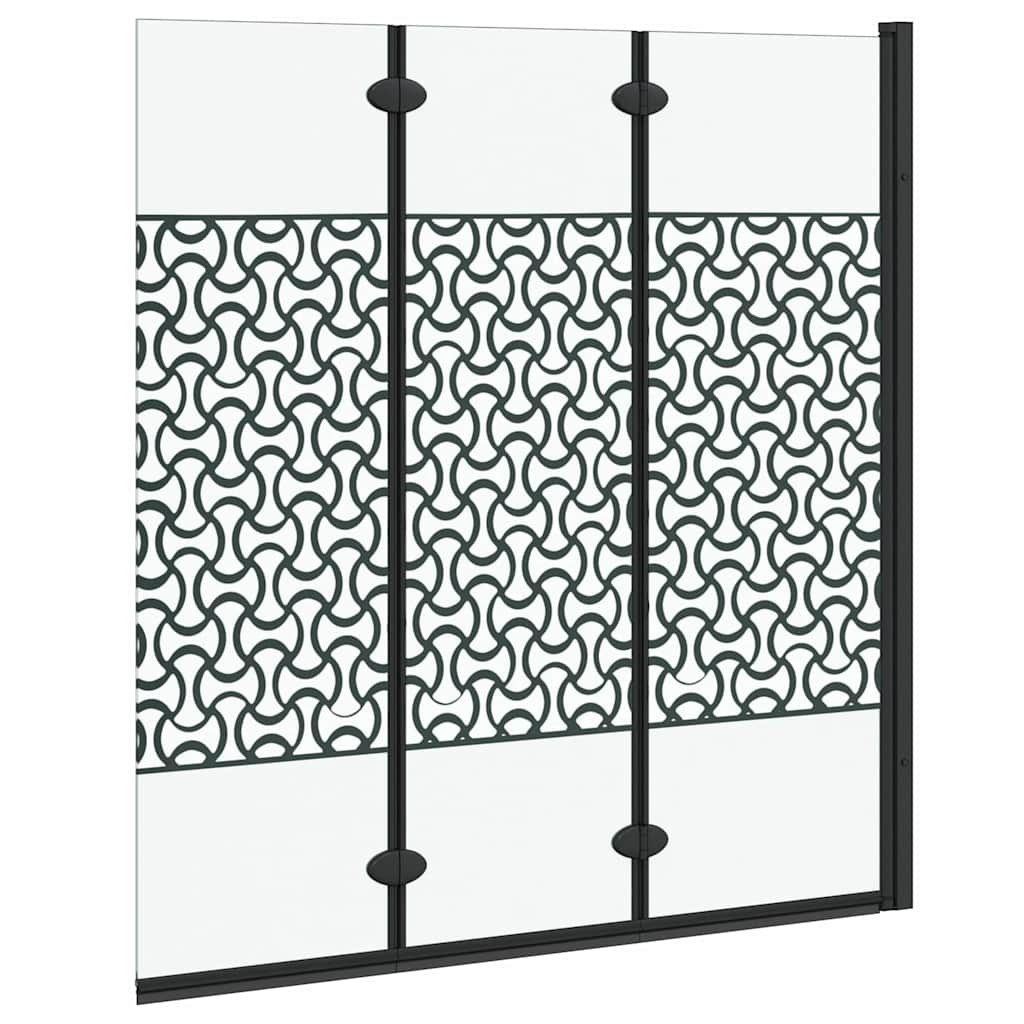 Dušo kabineto uždanga Juoda ir permatoma 130 x 130 cm