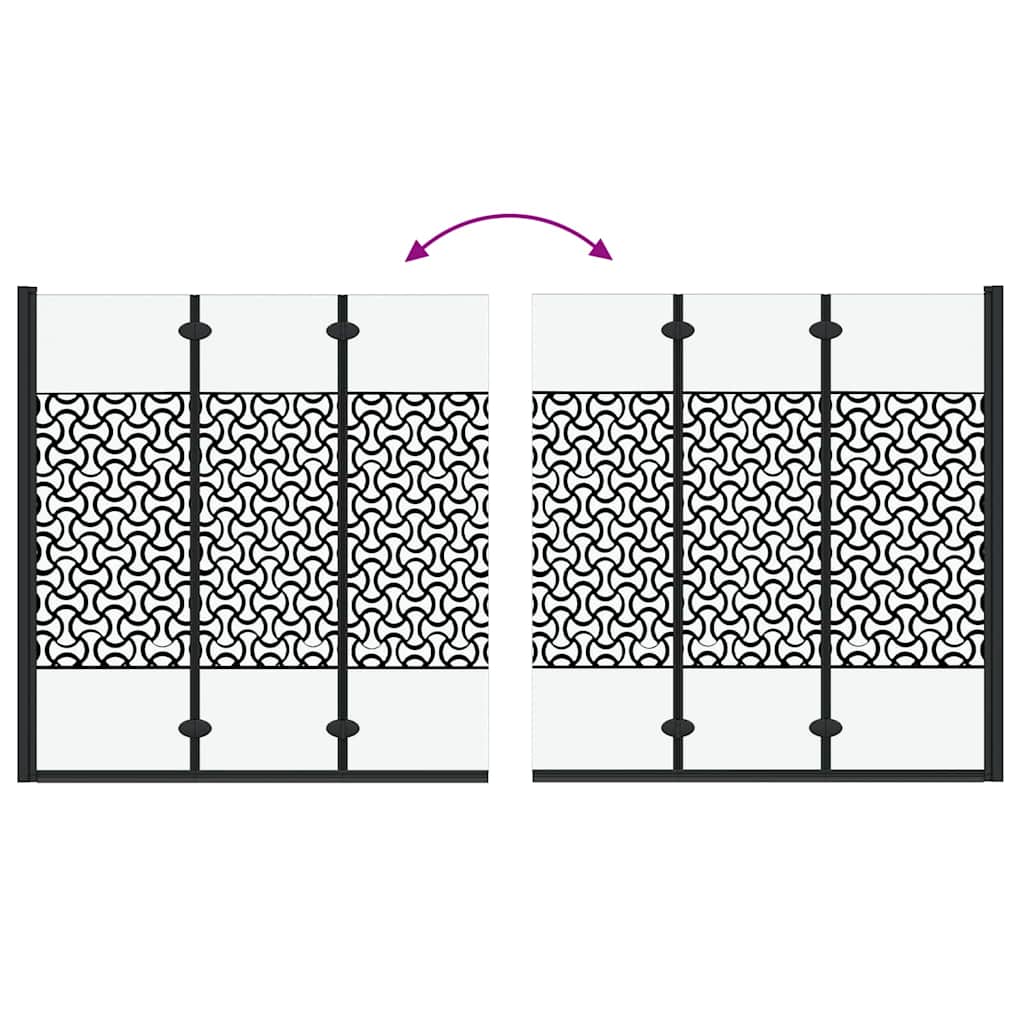 Dušo kabineto uždanga Juoda ir permatoma 130 x 130 cm