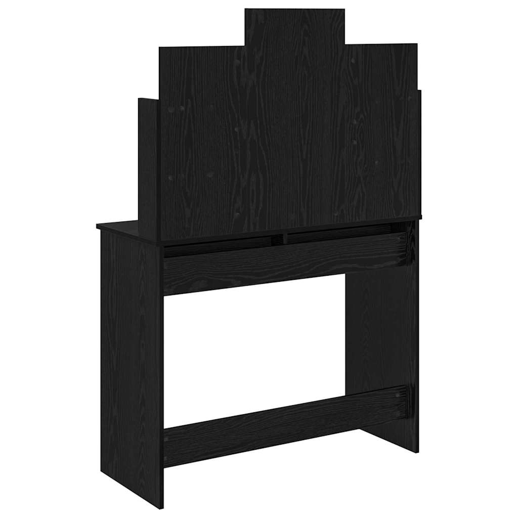 Kosmētikas galds ar spoguli, melns ozols 96 x 39 x 142 cm