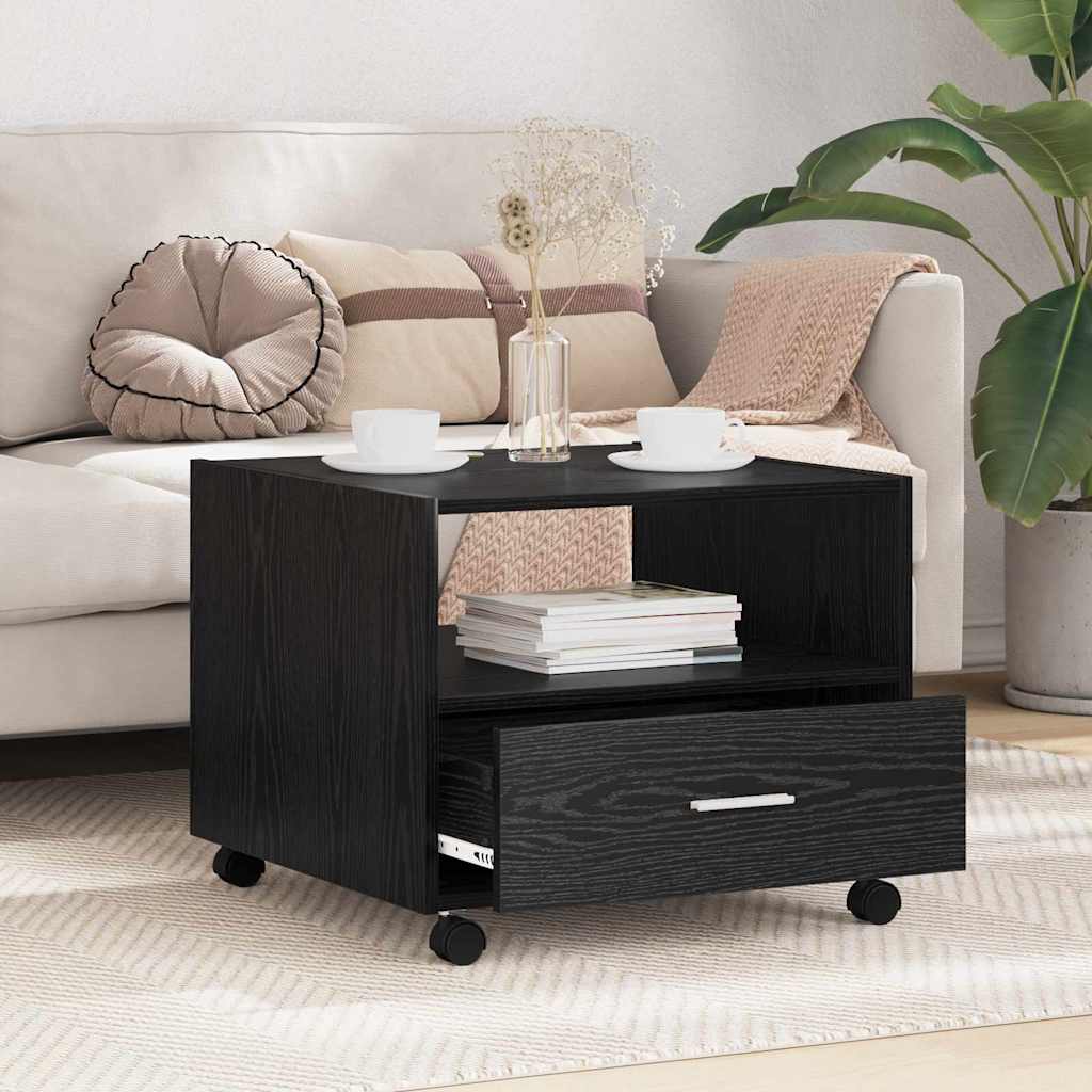 Coffee Table Black Oak 55 x 55 x 45cm Engineered Wood