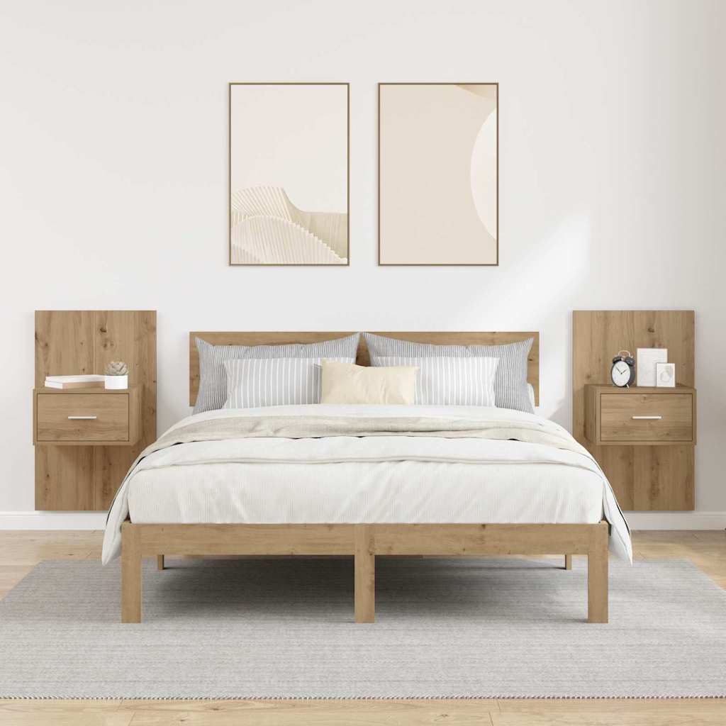 Šalia lovos spintelė 2 pcs Amatininkų ąžuolas 50 x 32,5 x 80cm