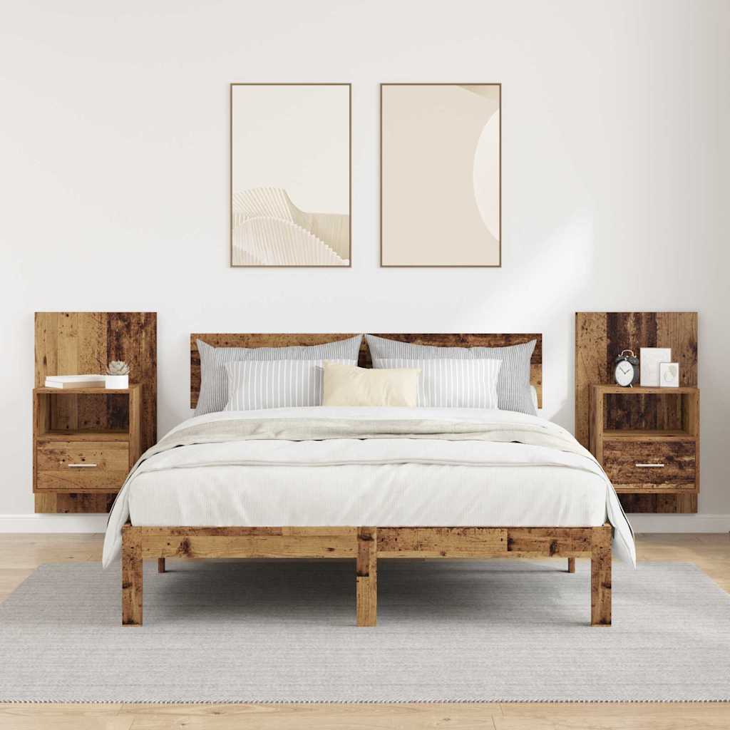 Šalia lovos spintelė 2 pcs Senas medis 50 x 32.5 x 80cm