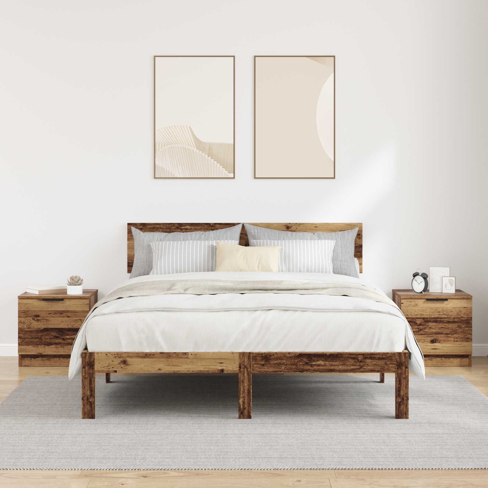 Lovos spintelė su stalčių 2 pcs Senas medis 40 x 39 x 40cm