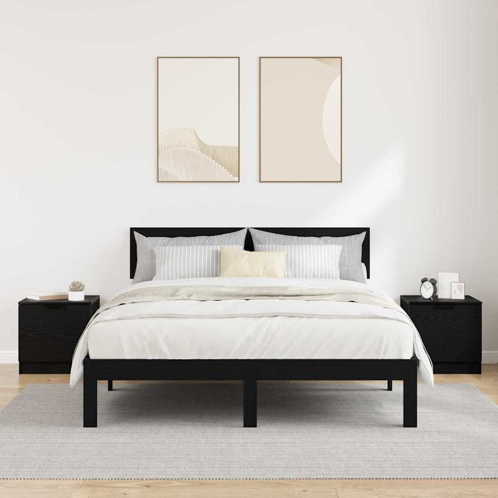Lovos spintelė su stalčių 2 pcs Juodas ąžuolas 40 x 39 x 40cm