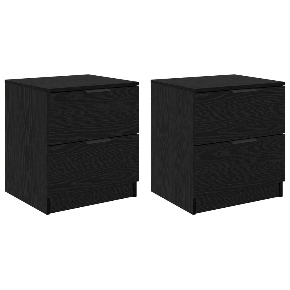 Šalia lovos spintelė 2 pcs Juodas ąžuolas 45 x 39 x 50 cm
