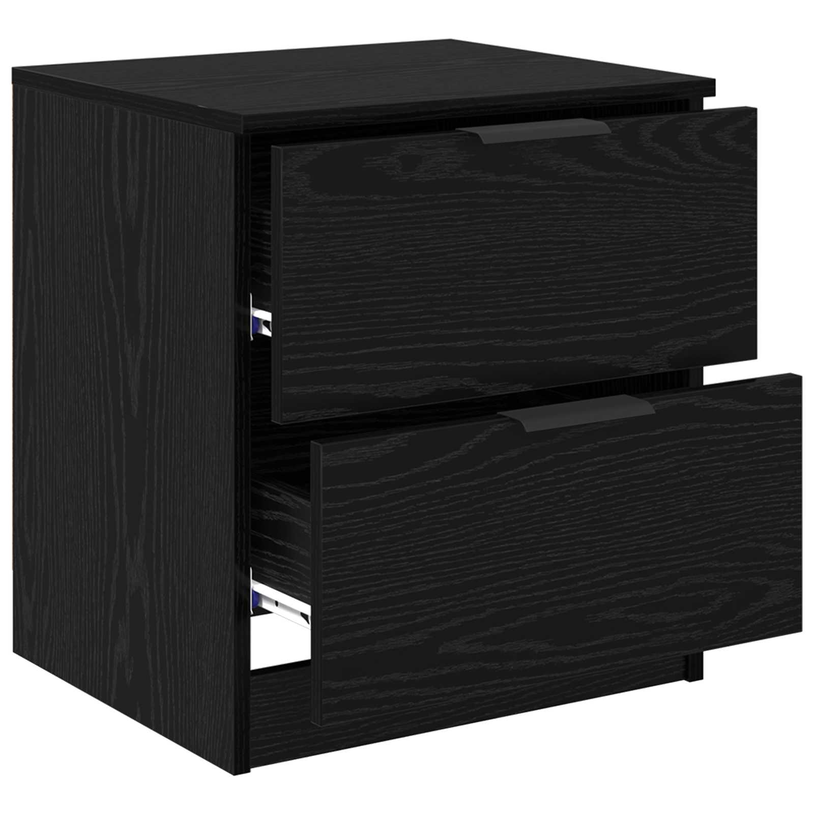 Šalia lovos spintelė 2 pcs Juodas ąžuolas 45 x 39 x 50 cm