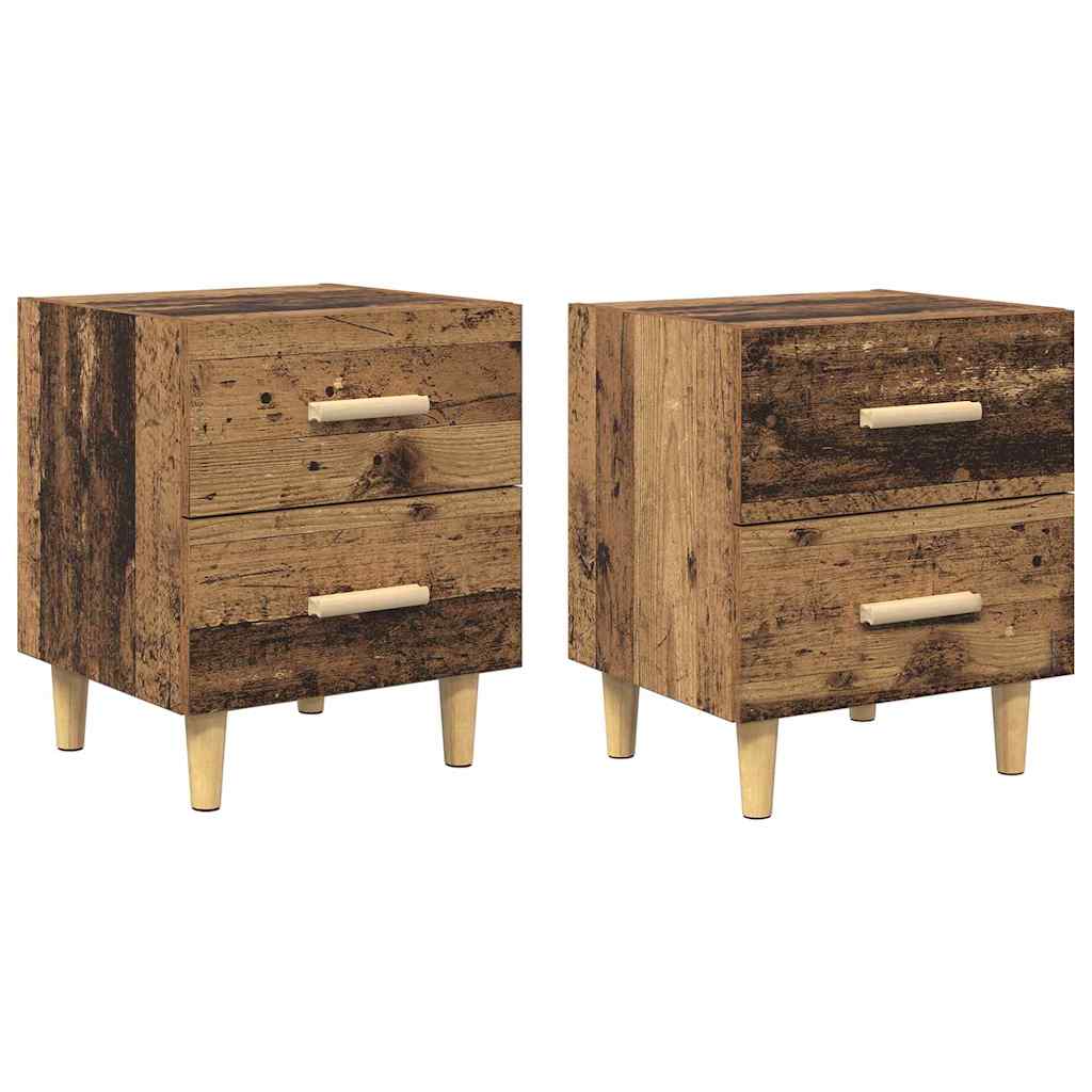 Lovos spintelė su stalčių 2 pcs Senas medis 40 x 35 x 47.5cm