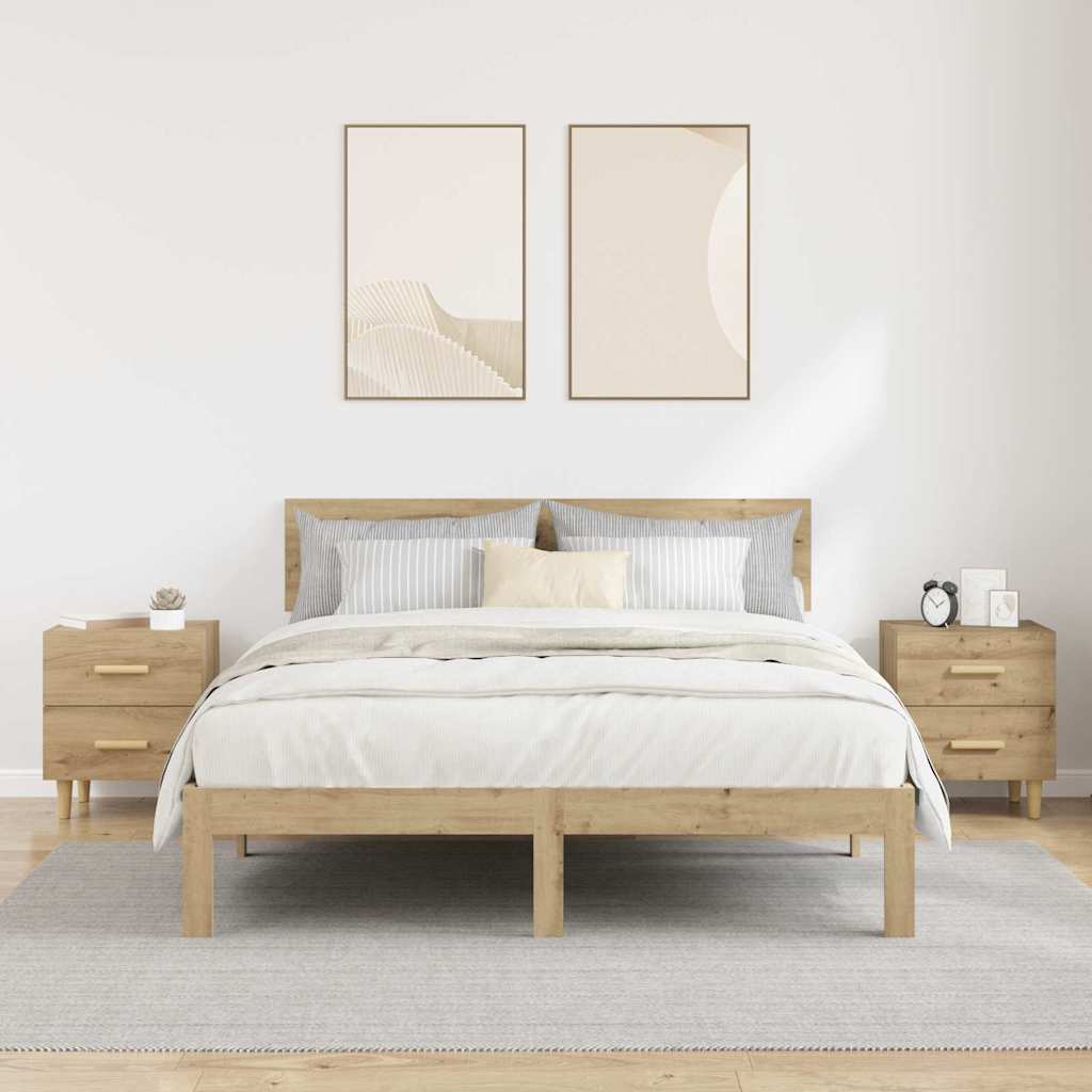 Lovos spintelė 2 pcs Amatininkų ąžuolas 40 x 35 x 47.5cm