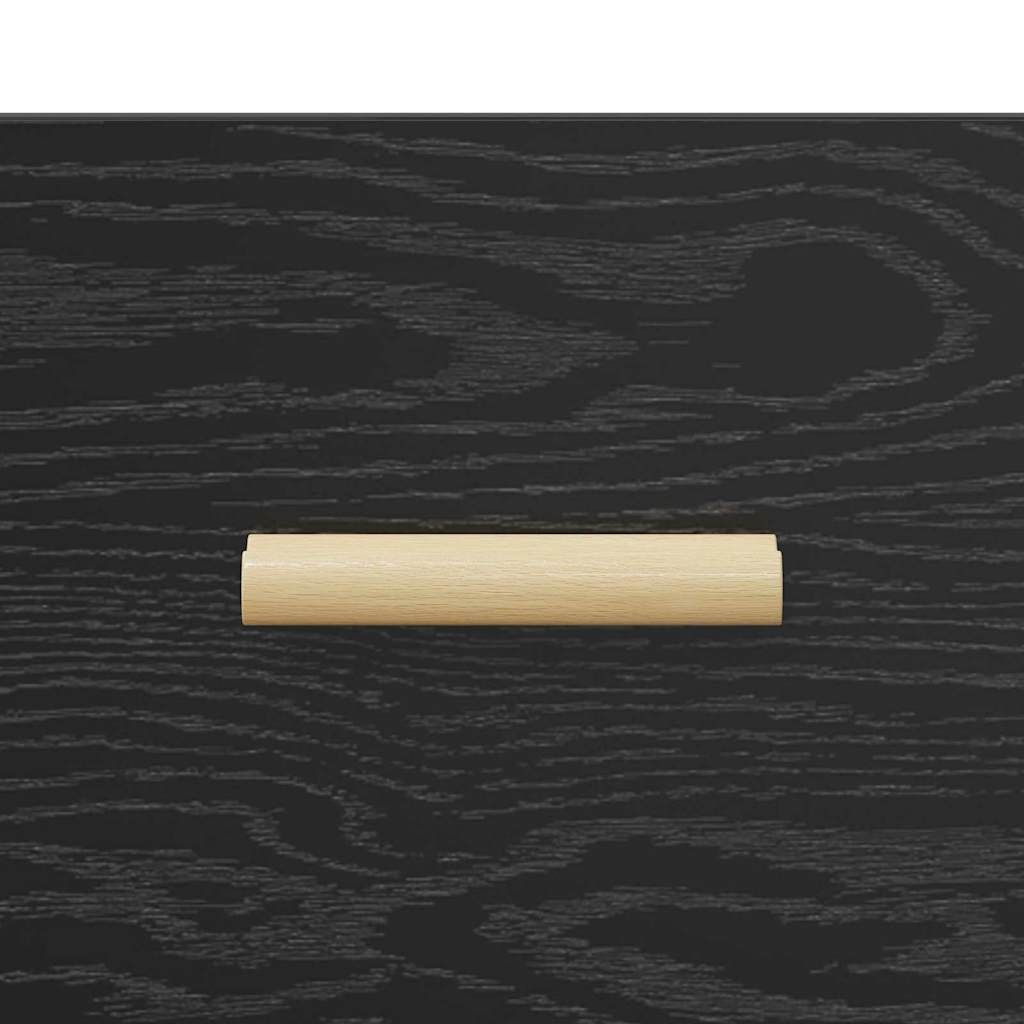 Bedside cabinet Black oak 40 x 35 x 47.5cm Engineered wood