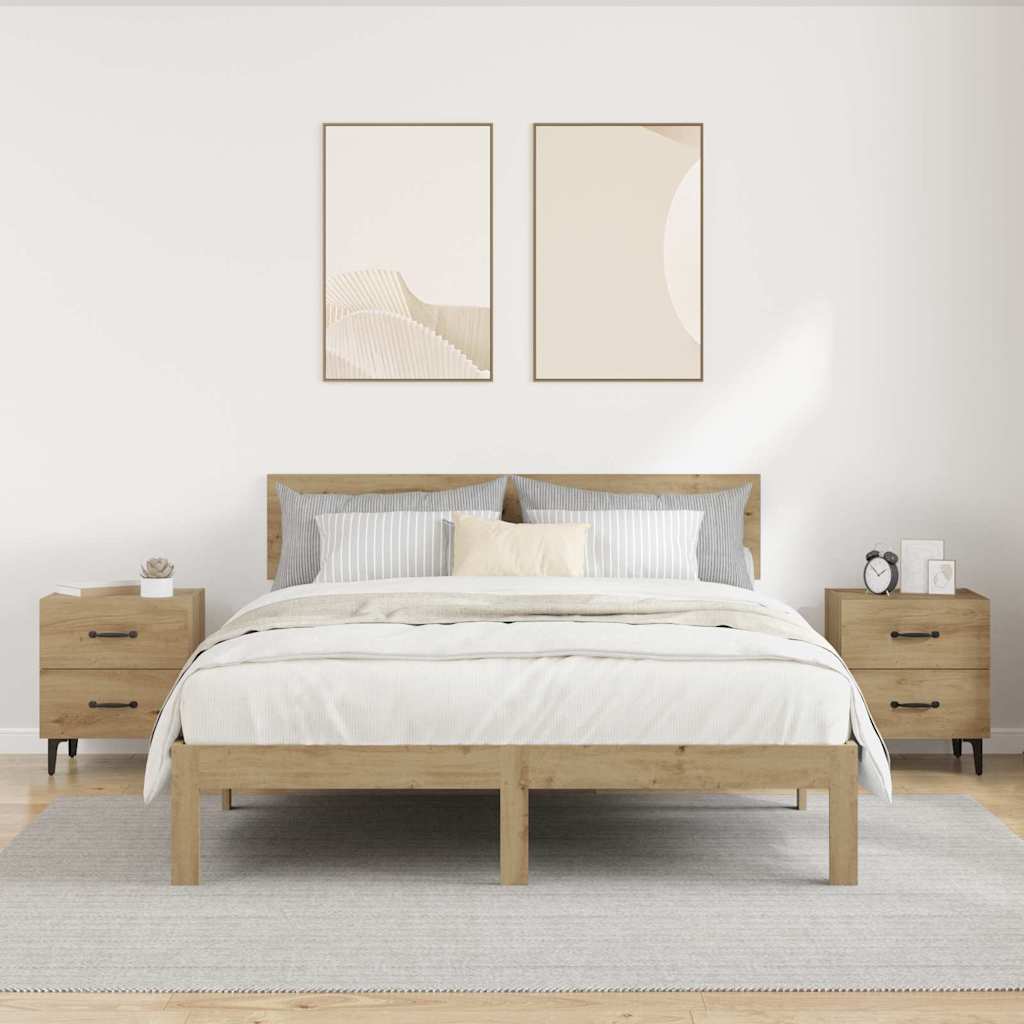 Bedside cabinet 2 pcs Artisan oak 40 x 35 x 47.5 cm