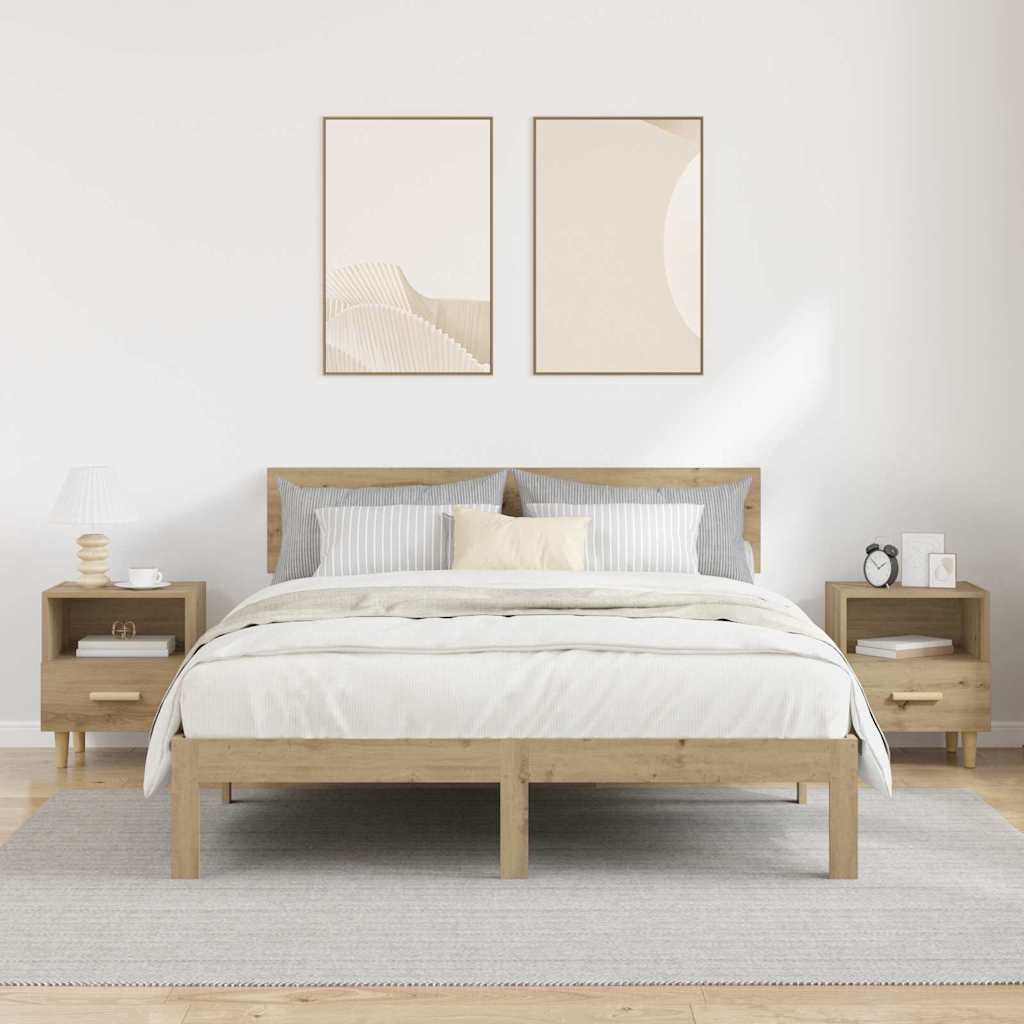 Šalia lovos spintelė 2 pcs Amatininkų ąžuolas 40 x 35 x 47 cm