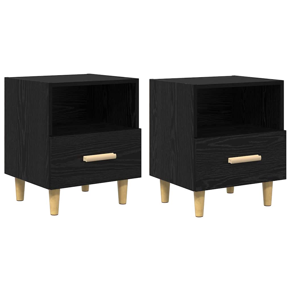 Šalia lovos spintelė 2 pcs Juodas ąžuolas 40 x 35 x 47 cm