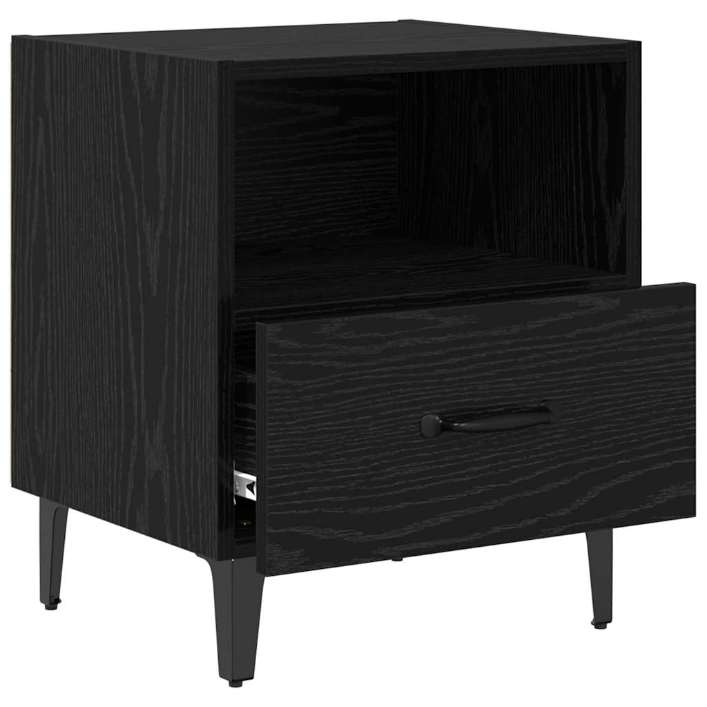 Šalia lovos spintelė 2 pcs juoda ąžuolo 40 x 35 x 47.5 cm