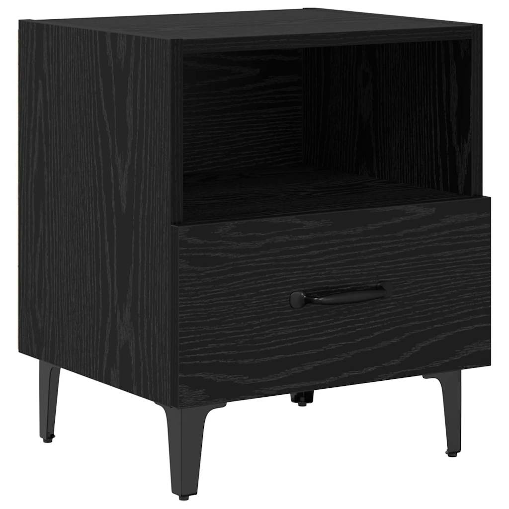 Šalia lovos spintelė 2 pcs juoda ąžuolo 40 x 35 x 47.5 cm