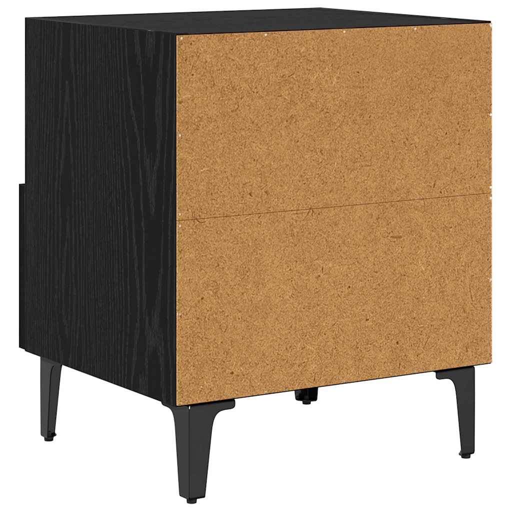 Šalia lovos spintelė 2 pcs juoda ąžuolo 40 x 35 x 47.5 cm