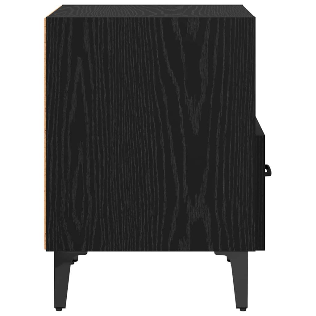 Šalia lovos spintelė 2 pcs juoda ąžuolo 40 x 35 x 47.5 cm