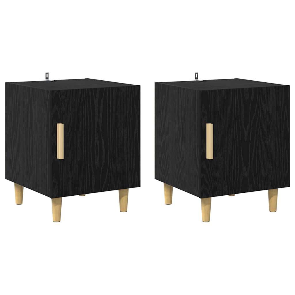 Šalia lovos spintelė 2 pcs Juodas ąžuolas 40 x 40 x 50 cm
