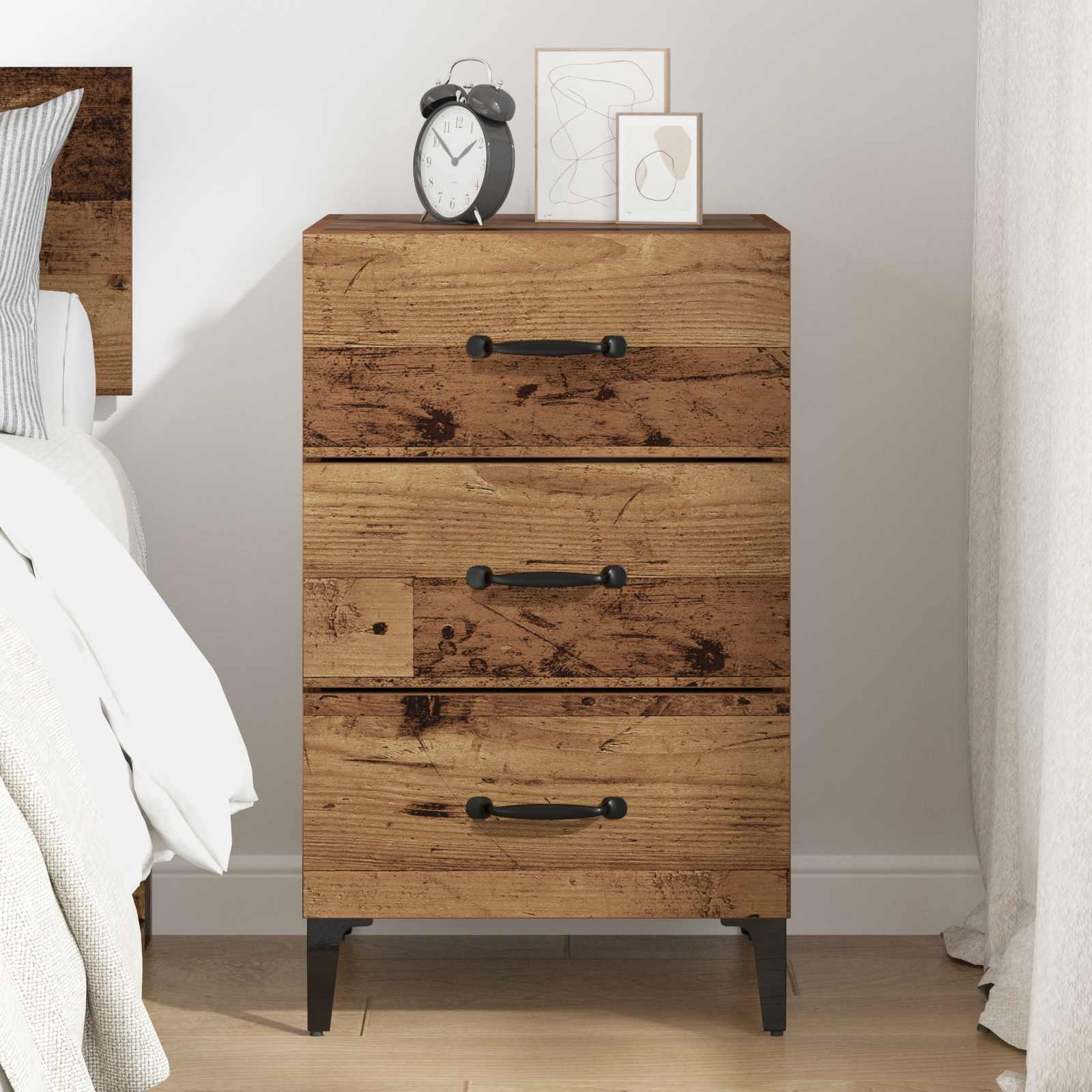 Bedside cabinet Old wood 40 x 40.5 x 66 cm