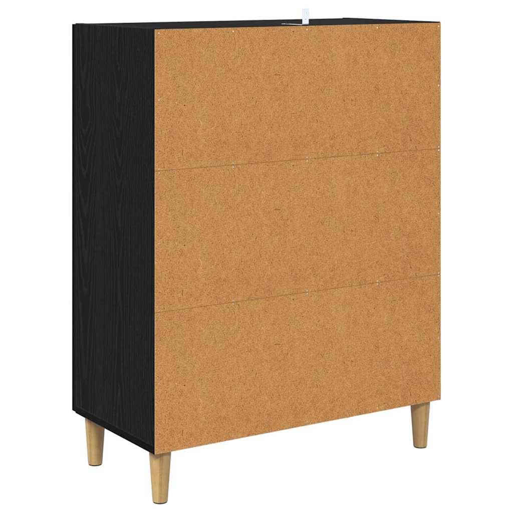 Kumode melns ozols 70 x 34 x 90 cm Apstrādāta koksne