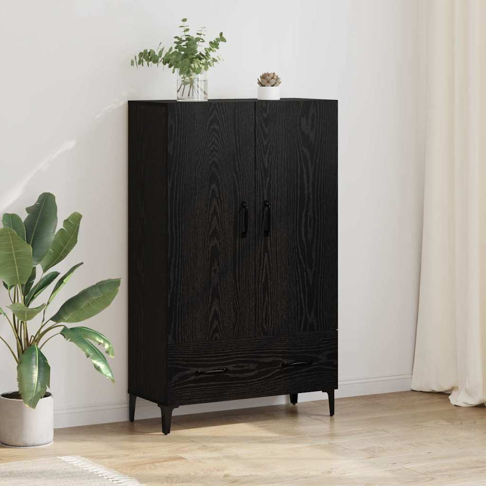 Tall Cabinet with Drawers Black Oak 70 x 31 x 115 cm