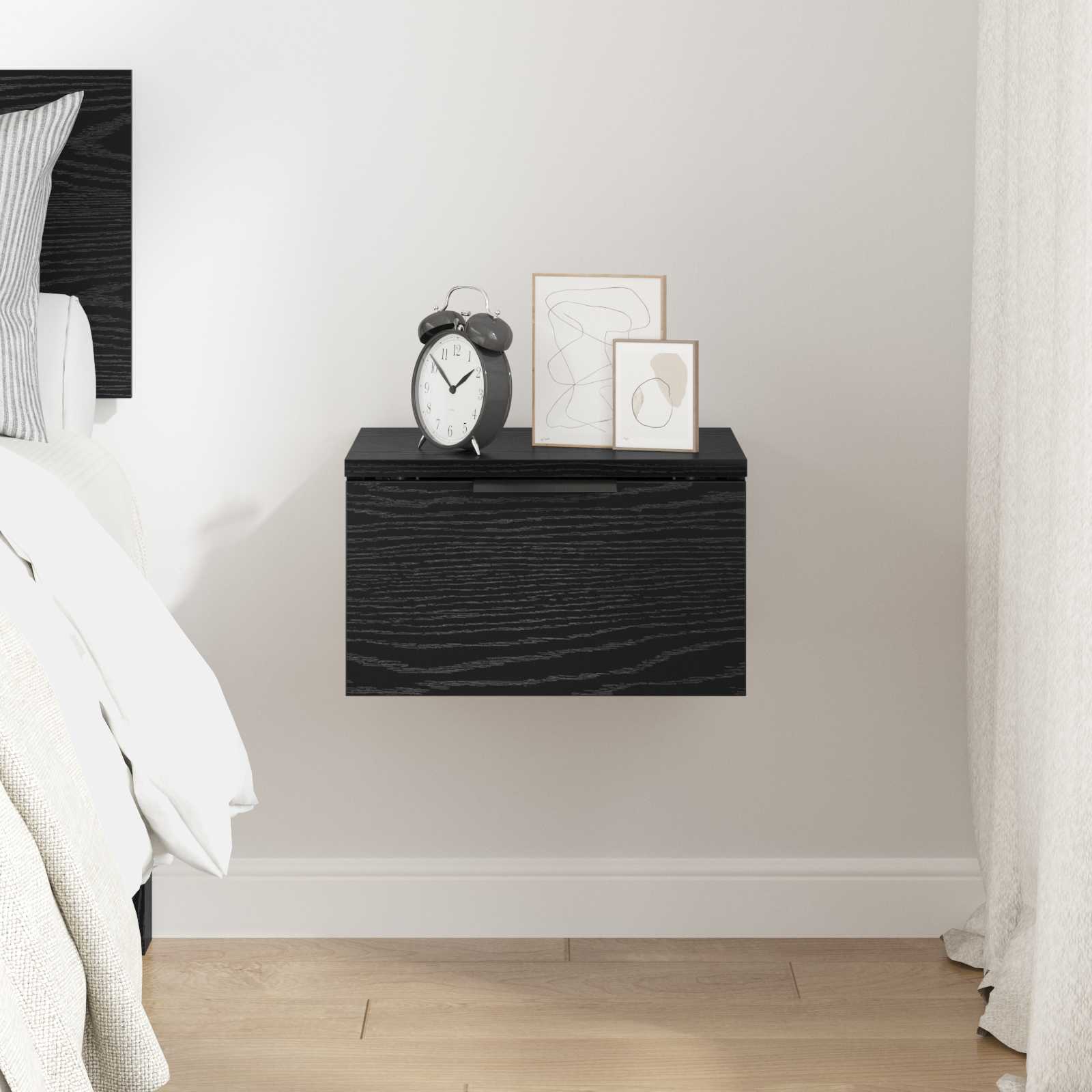Šalia lovos spintelė su stalčių Juodas ąžuolas 34 x 30 x 20 cm