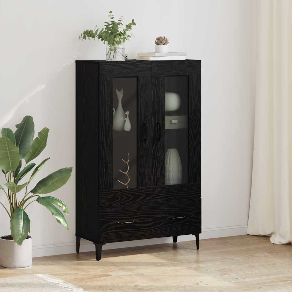 Tall Cabinet with Drawers Black Oak 70 x 31 x 115 cm