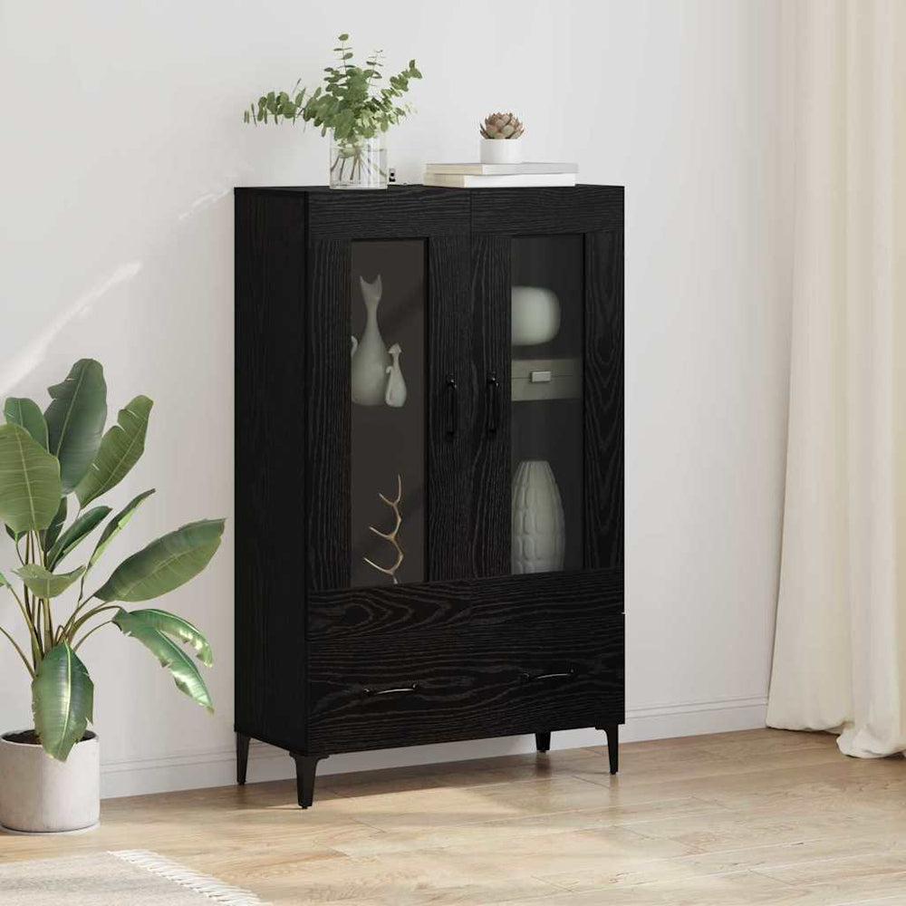 Tall Cabinet with Drawers Black Oak 70 x 31 x 115 cm