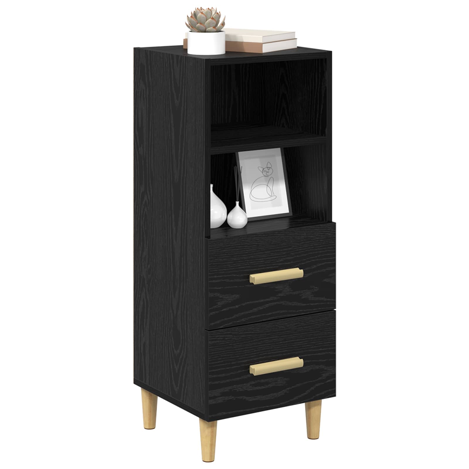 Kabala melns ozols 34 x 34,5 x 90 cm Apstrādāta koksne
