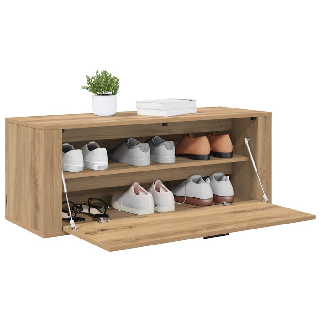 Shoe cabinet artisan oak 100 x 35 x 38 cm Engineered wood