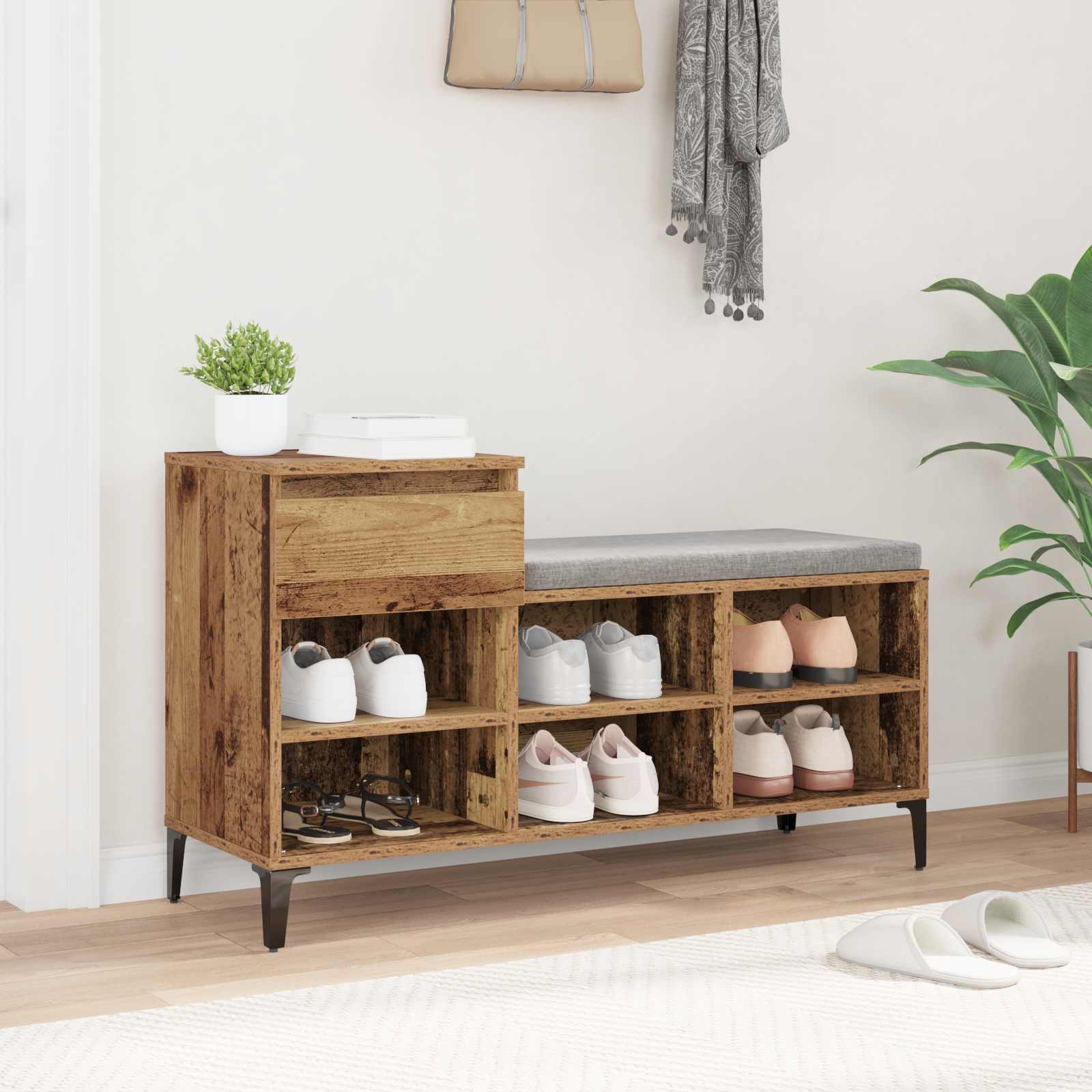 Apavu skapis, vecs koks 102 x 36 x 60 cm Pārstrādāta koksne