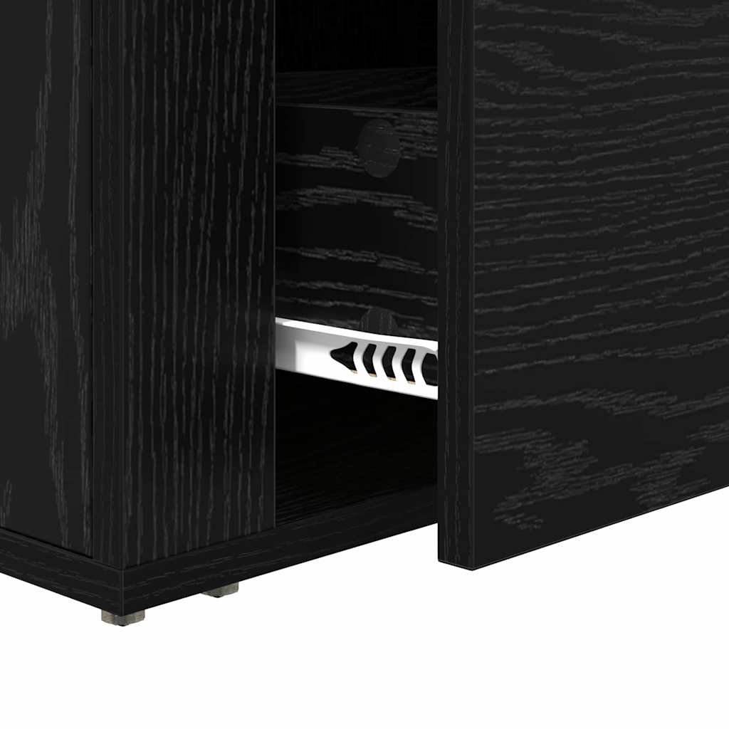 Bedside cabinet with drawers Black oak 35 x 60 x 50 cm