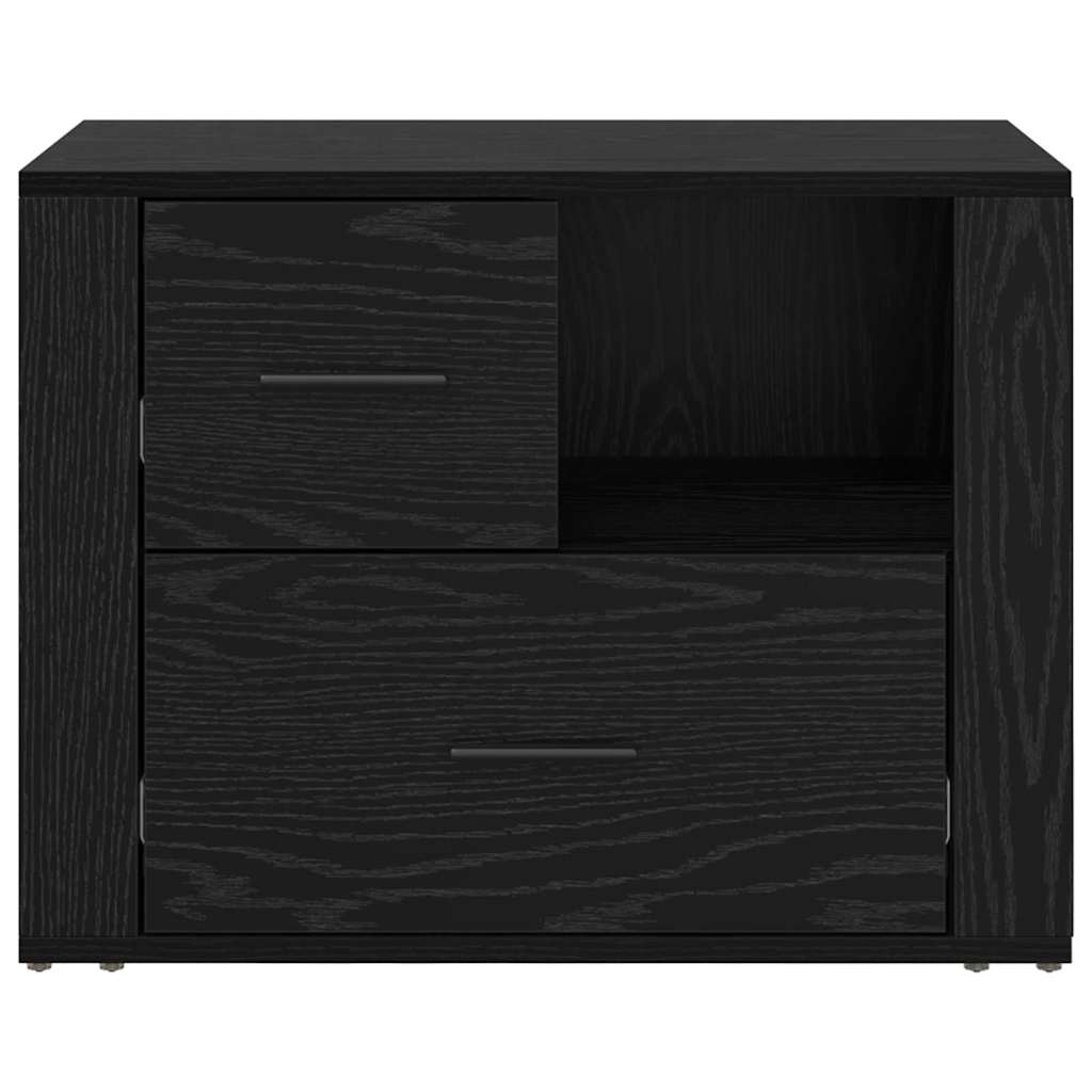 Bedside cabinet with drawers Black oak 35 x 60 x 50 cm