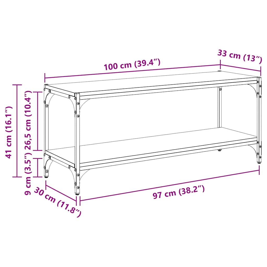 TV cabinet Craftsman oak 100x33x41cm