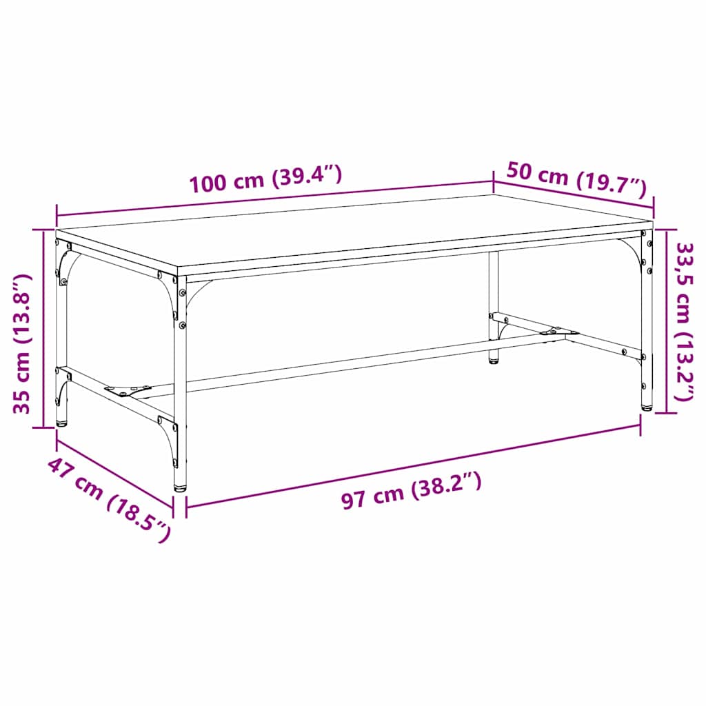 Kavos staliukas Amatininkų ąžuolas 100 x 50 x 35 cm