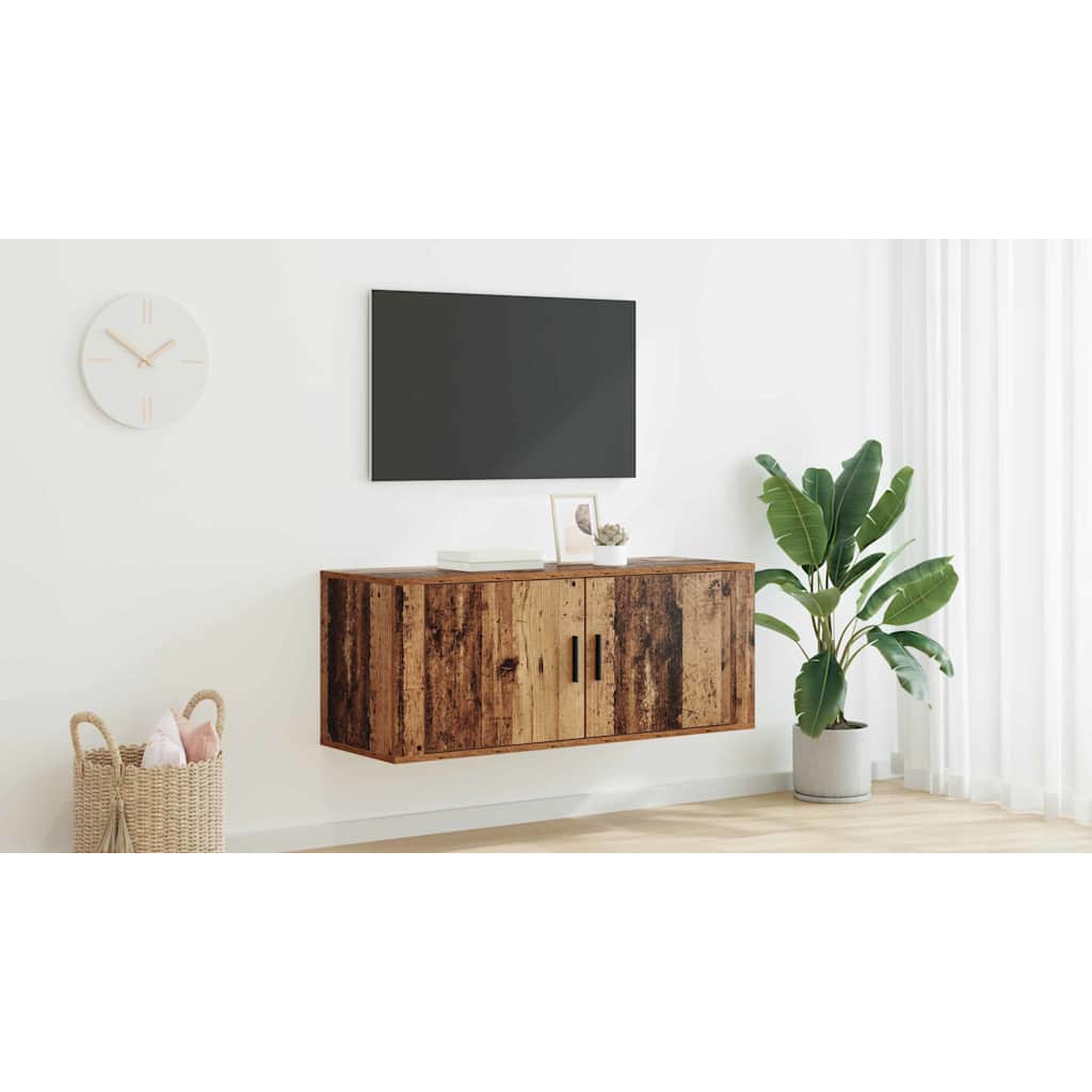 Wall-Mounted TV Cabinet Antique Wood