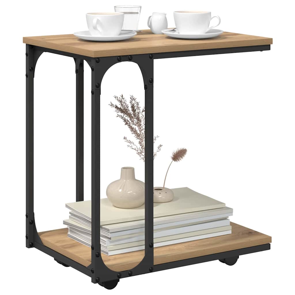 Side Table with Shelf Craftsman Oak 50 x 35 x 55.5 cm