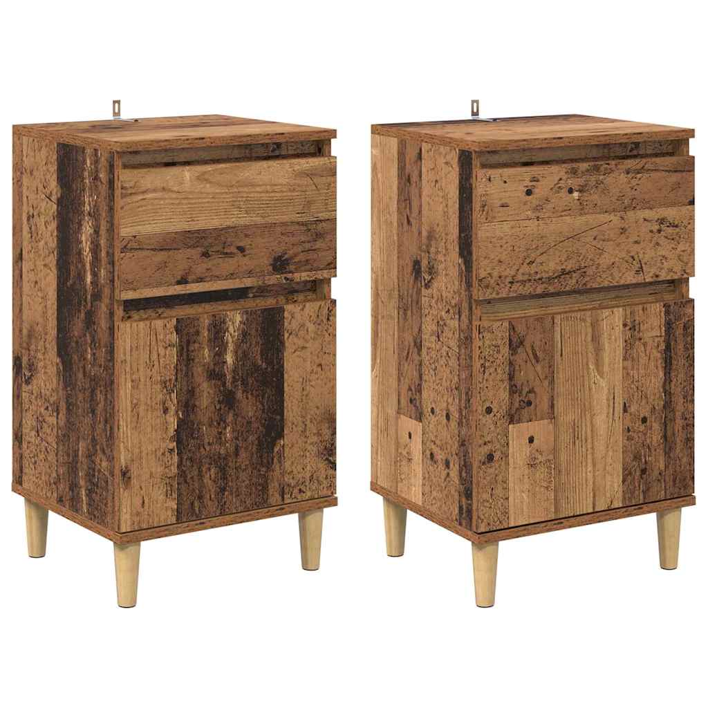 Šalia lovos spintelė 2 pcs Senas medis 40 x 35 x 70 cm