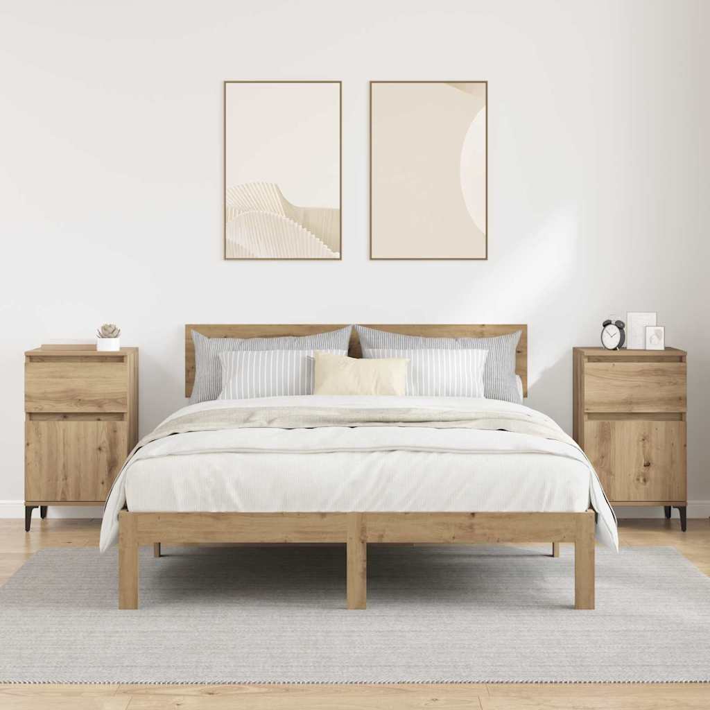 Šalia lovos spintelė 2 pcs Amatininkų ąžuolas 40 x 35 x 70 cm