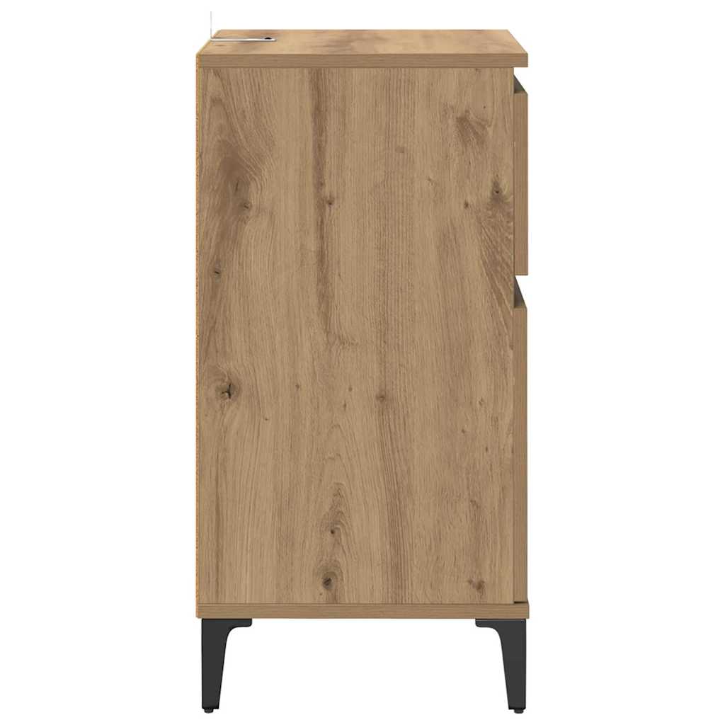 Šalia lovos spintelė 2 pcs Amatininkų ąžuolas 40 x 35 x 70 cm