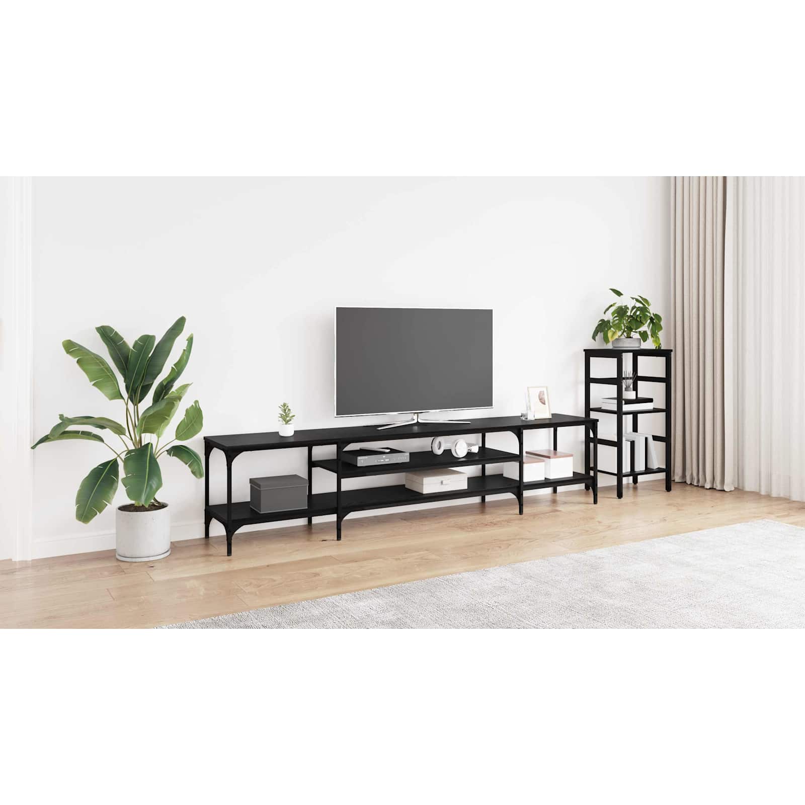 TV skapītis Melns ozols 201 x 35 x 45 cm