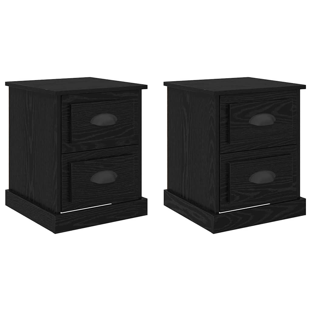 Šalia lovos spintelė 2 pcs Juodas ąžuolas 39 x 39 x 47.5 cm