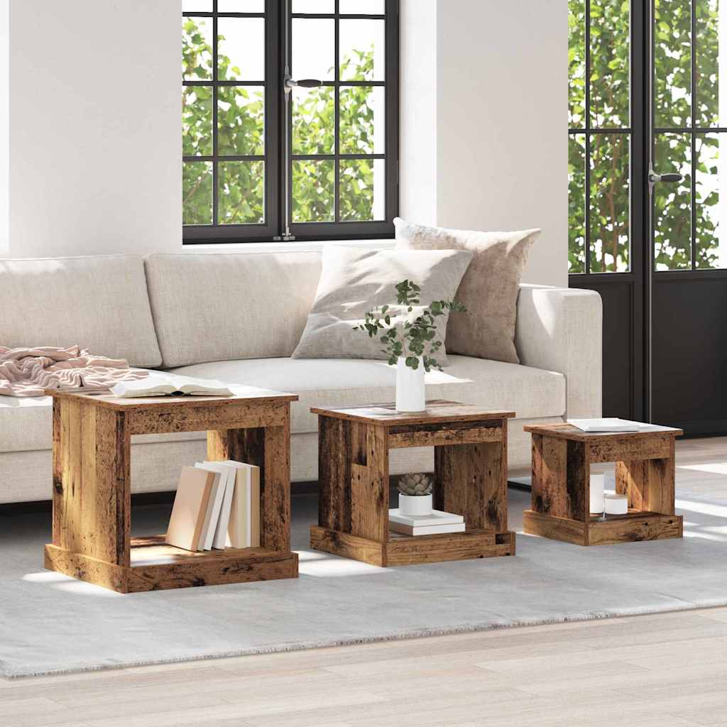 Coffee table 3 pcs Antique wood Reclaimed wood